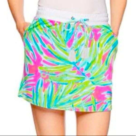 Lilly Pulitzer Dresses & Skirts - Lilly Pulitzer Zia Skirt Royal Lime Tiki Palm Pink Size XS EUC